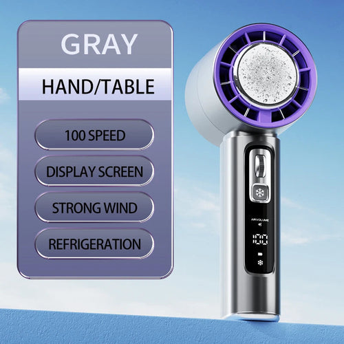 Portable Handheld Turbo Fan 100 Wind Speeds Adjustable Mini Personal